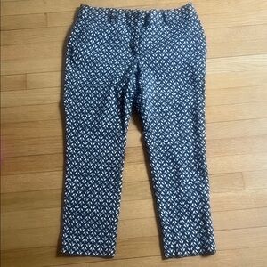 LOFT Blue and White Patterned Julie Skinny Pants, 8P